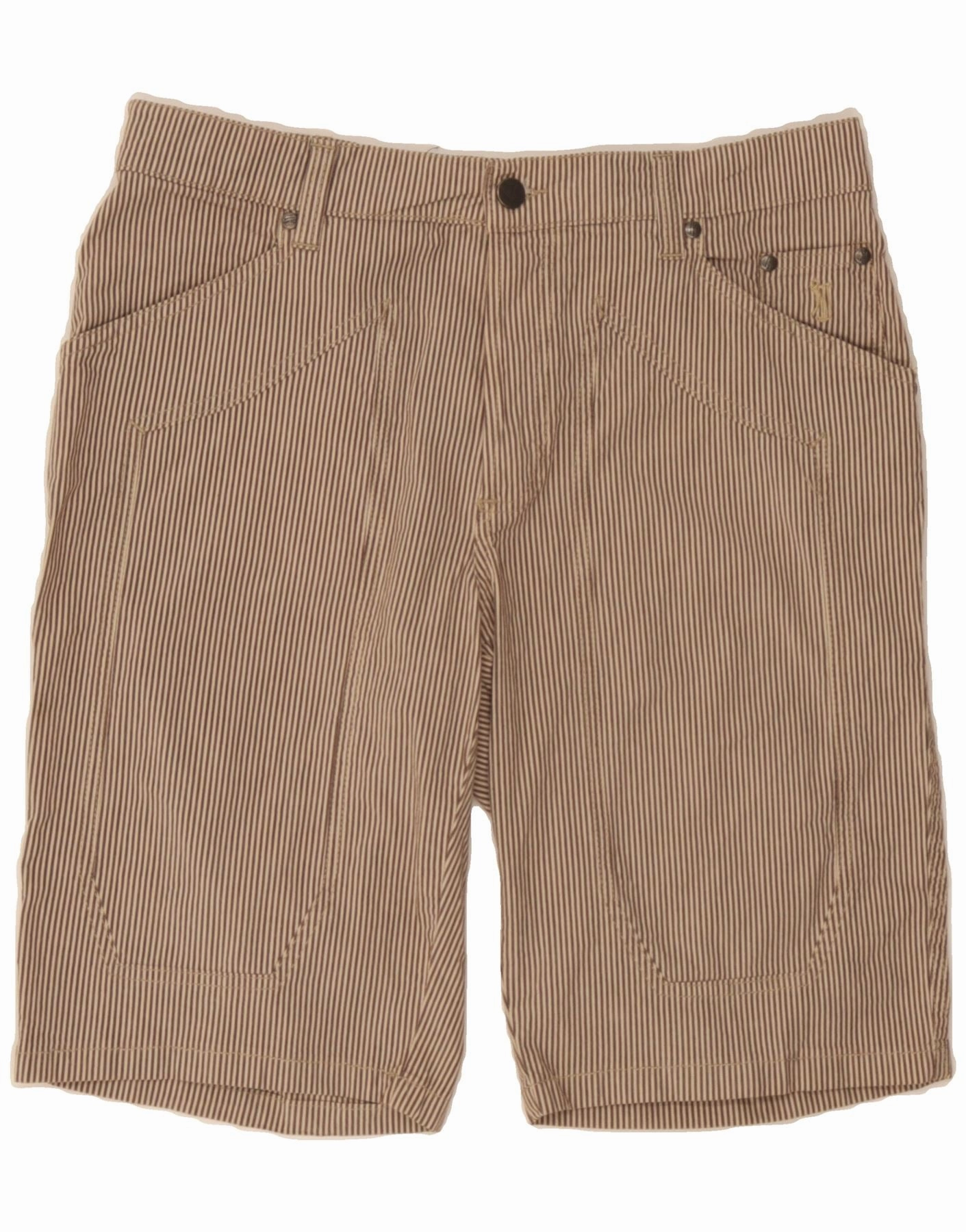 Airflow channels JECKERSON Mens Casual Shorts W36 Large  Brown Striped Cotton