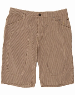 Airflow channels JECKERSON Mens Casual Shorts W36 Large  Brown Striped Cotton