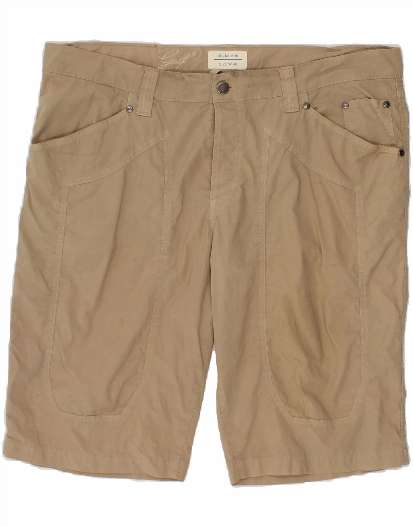 Sport Flex JECKERSON Mens Golf Casual Shorts W40 XL Beige Cotton