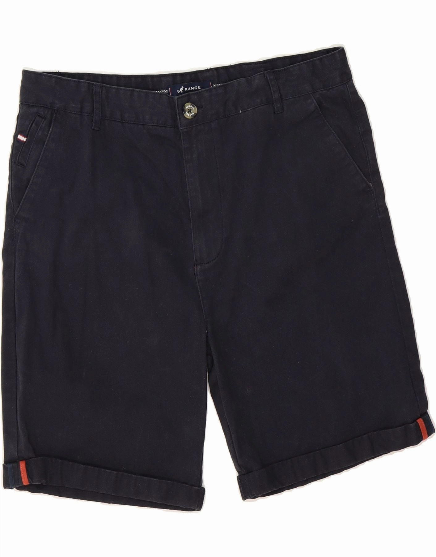 RecycledPolyester KANGOL Mens Chino Shorts XL W36  Navy Blue Cotton