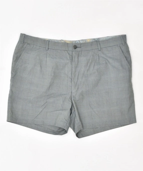 Travel Fit KEMPEL Mens Chino Shorts 2XL W42 Grey Check Cotton