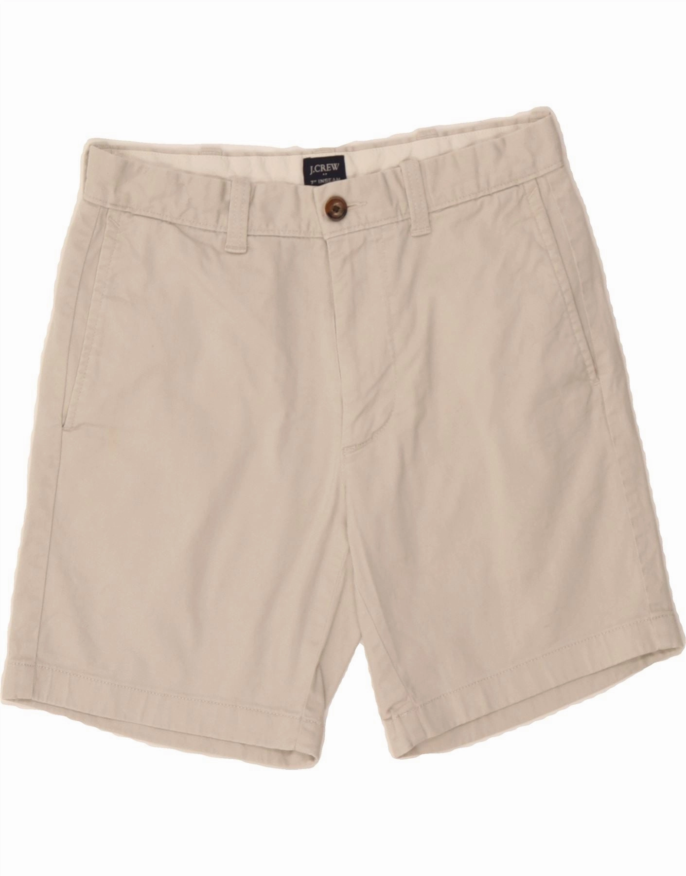 J. CREW Mens Chino Shorts W28 Small White Cotton Daily Use Printed Pattern