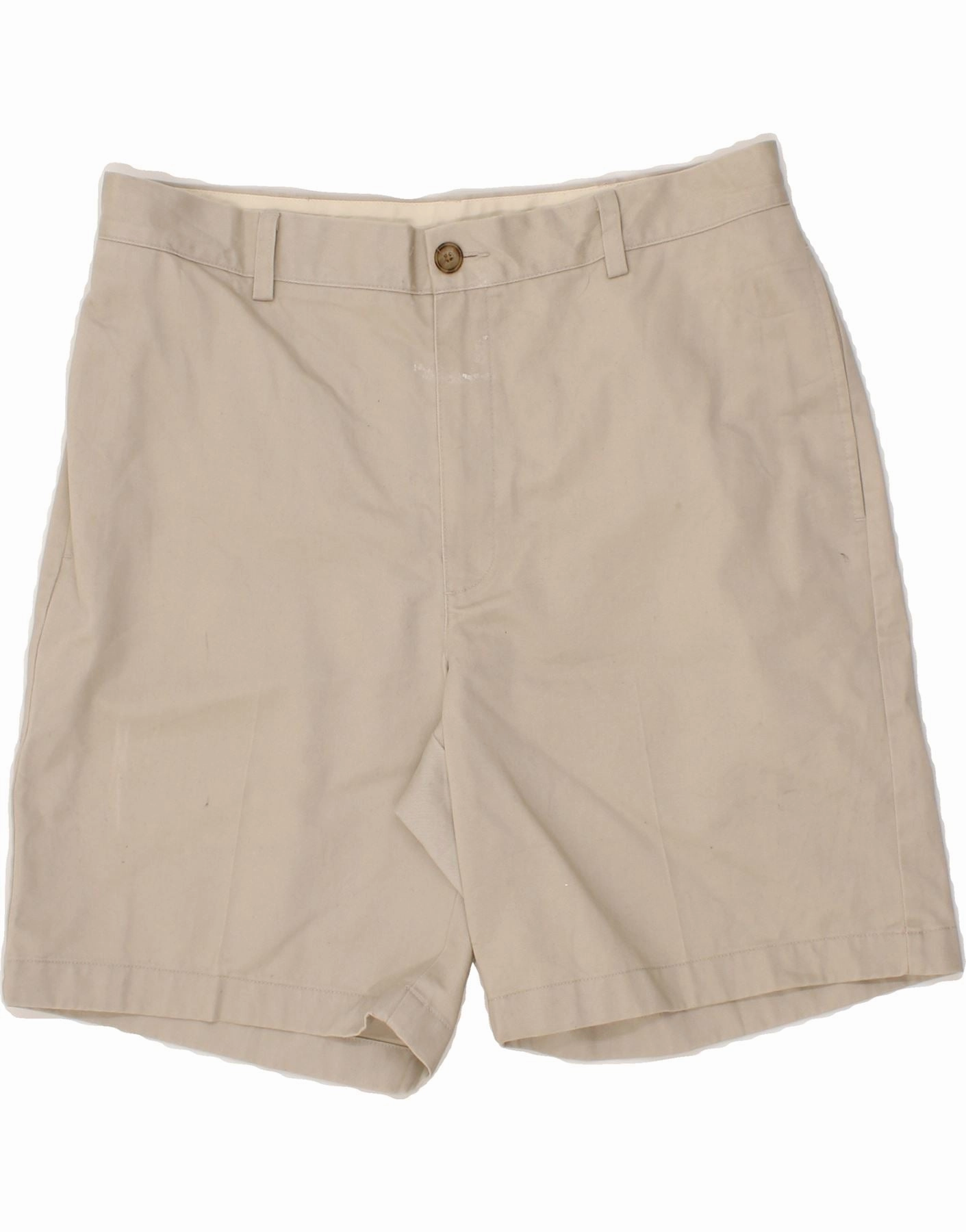 muted colors L.L.BEAN Mens Classic Fit Chino Shorts W33 Medium Beige Cotton