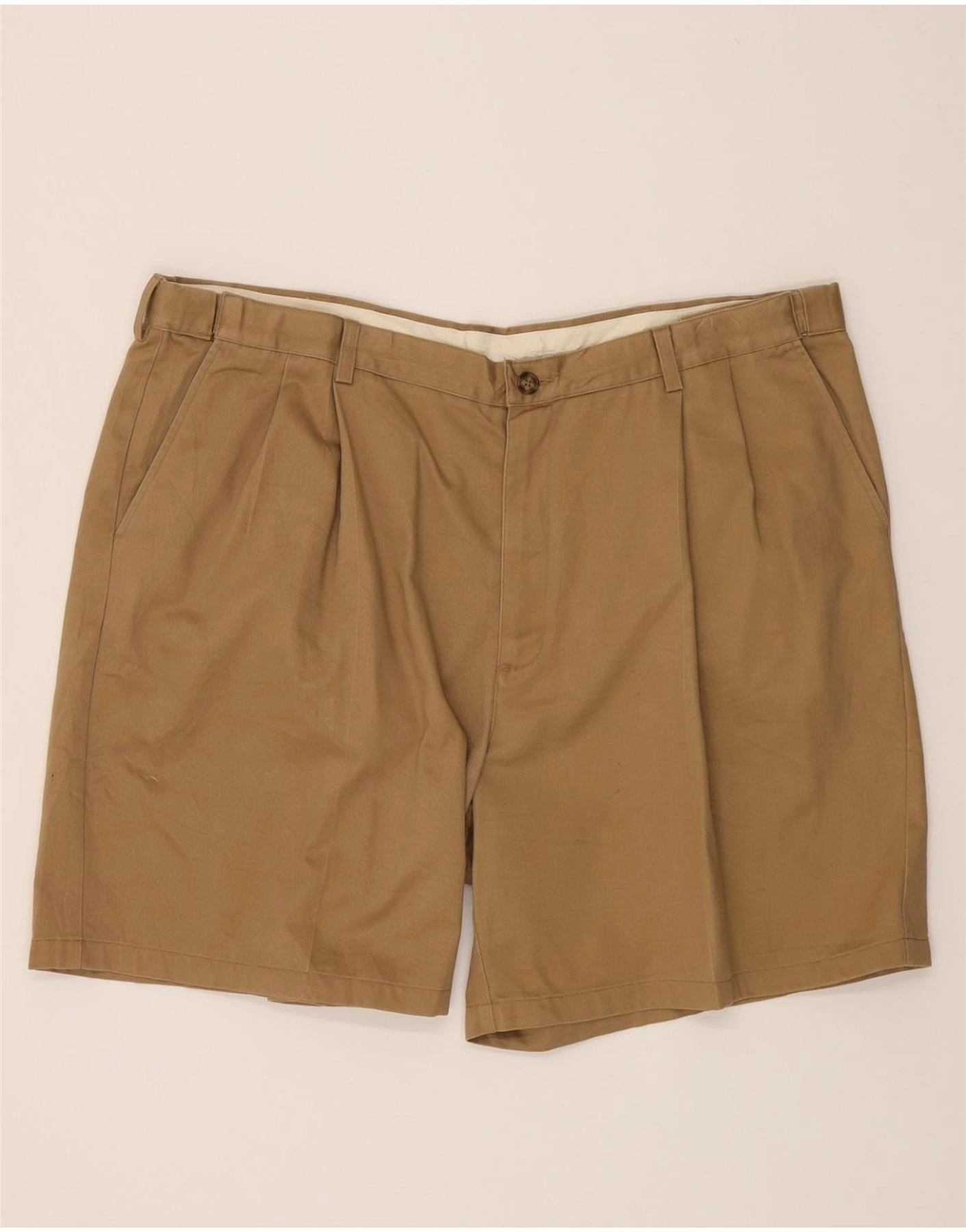 Anti Sag Technology L.L.BEAN Mens Natural Fit Pegged Chino Shorts W44 2XL Beige Cotton