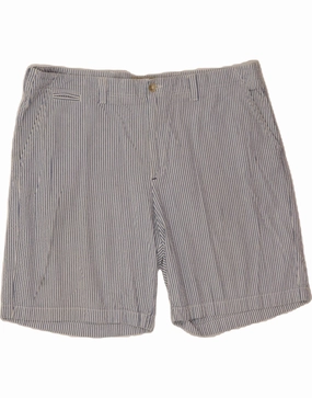 L.L.BEAN Mens Standard Fit Chino Shorts W44 2XL  Blue Pinstripe Cotton Breezy Vibe Anti Pilling Technology