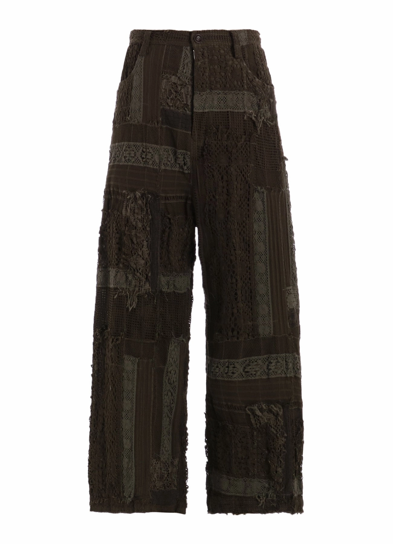 LACE PATCHWORK STRAIT PANTS Trendy Design