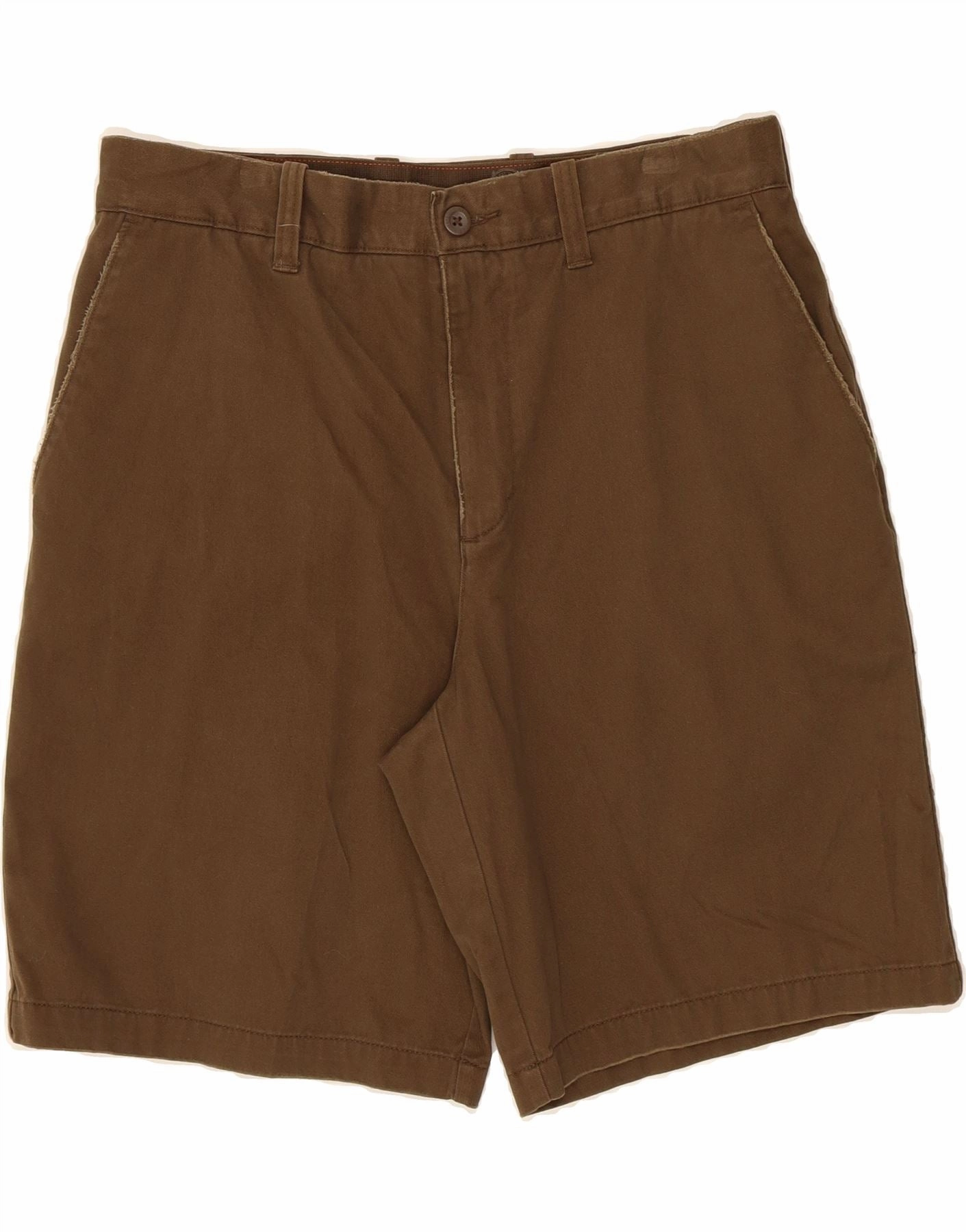 Static Resistant Fibers EDDIE BAUER Mens Chino Shorts W33 Medium Khaki Cotton