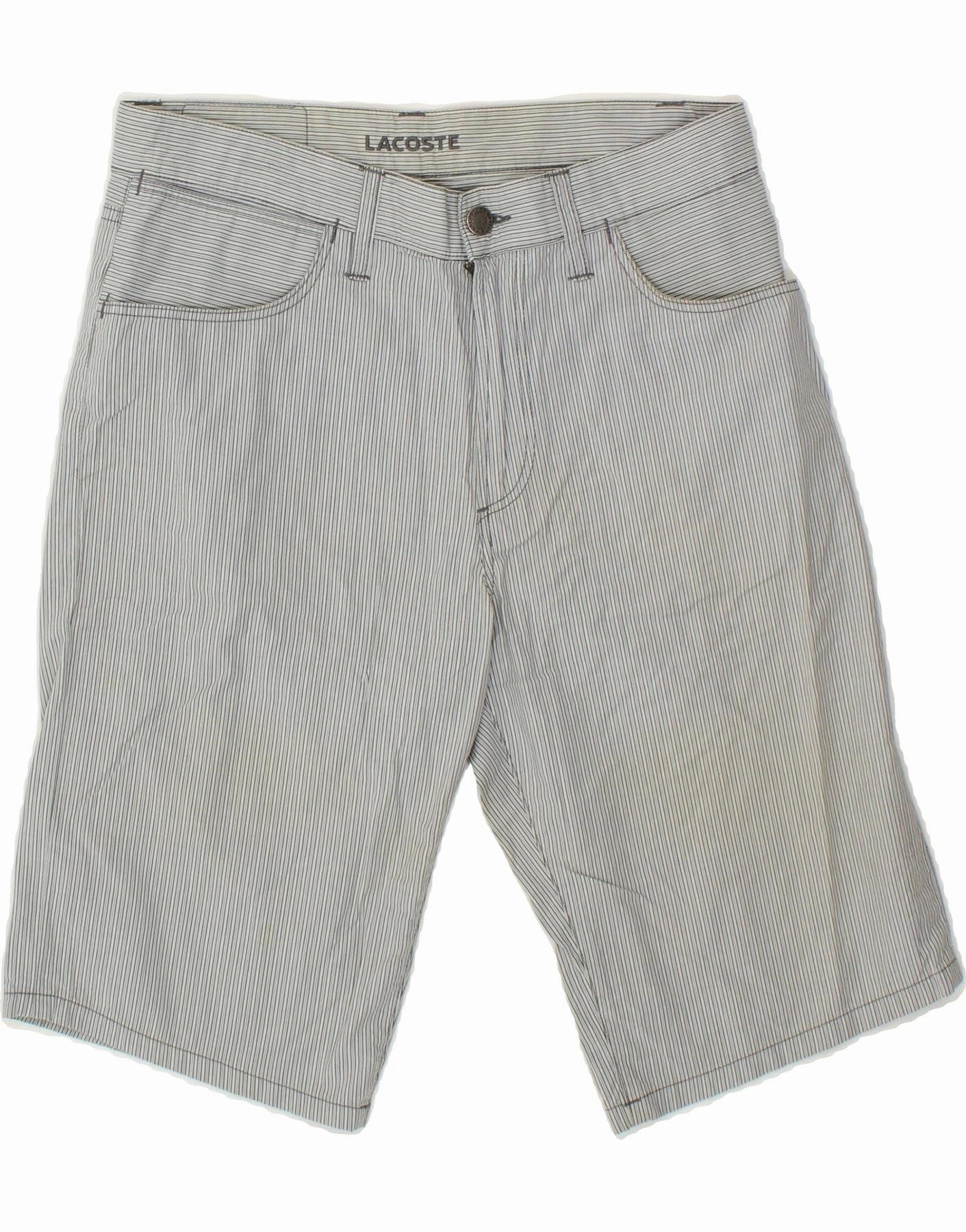Quick Layer Wear Summer Vibe LACOSTE Mens Casual Shorts W30 Medium  Grey Pinstripe Cotton