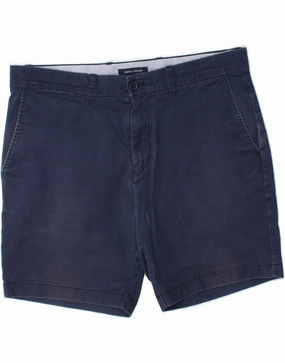 Body Contouring Anti Cling Technology TOMMY HILFIGER Mens Chino Shorts W35 Large Navy Blue Cotton