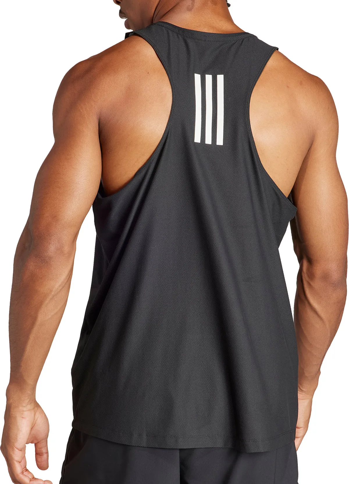 adidas Own The Run Mens Running Vest - Black 4 Way Stretch Fabric
