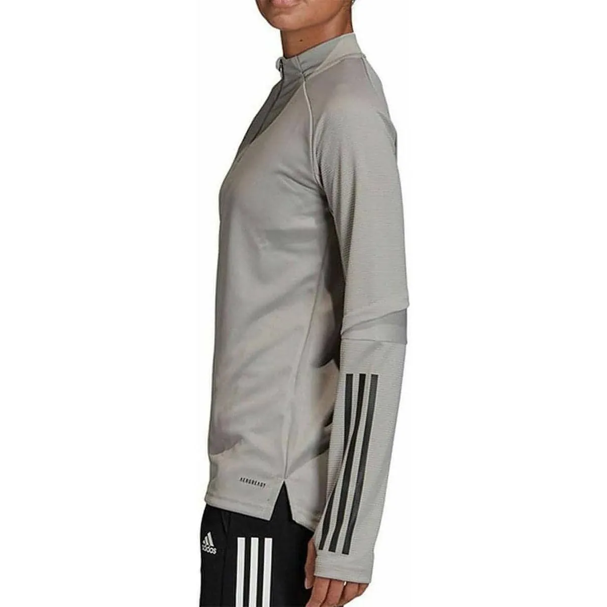 Drip Dry Fabric Classic Look adidas Condivo 20 Half Zip Long Sleeve Womens Training Top - Grey