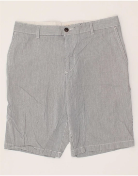 DOCKERS Mens Chino Shorts W33 Medium Grey Pinstripe Cotton Tactical Attachment Loops