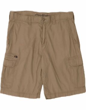 Flexibility Built-In Quick Adjust Toggles EDDIE BAUER Mens Cargo Shorts W36 Large  Beige Cotton