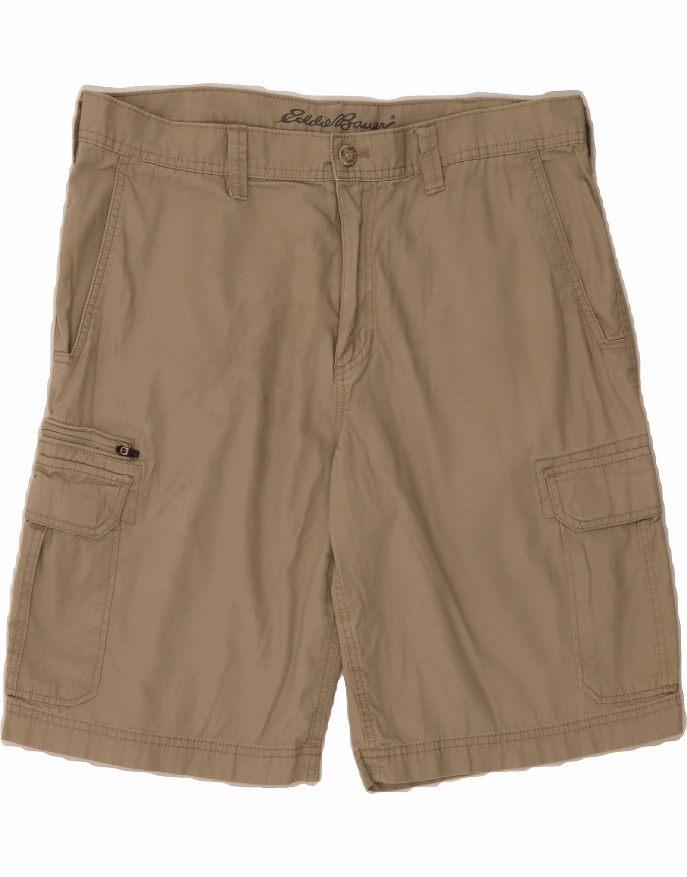 Flexibility Built-In Quick Adjust Toggles EDDIE BAUER Mens Cargo Shorts W36 Large  Beige Cotton