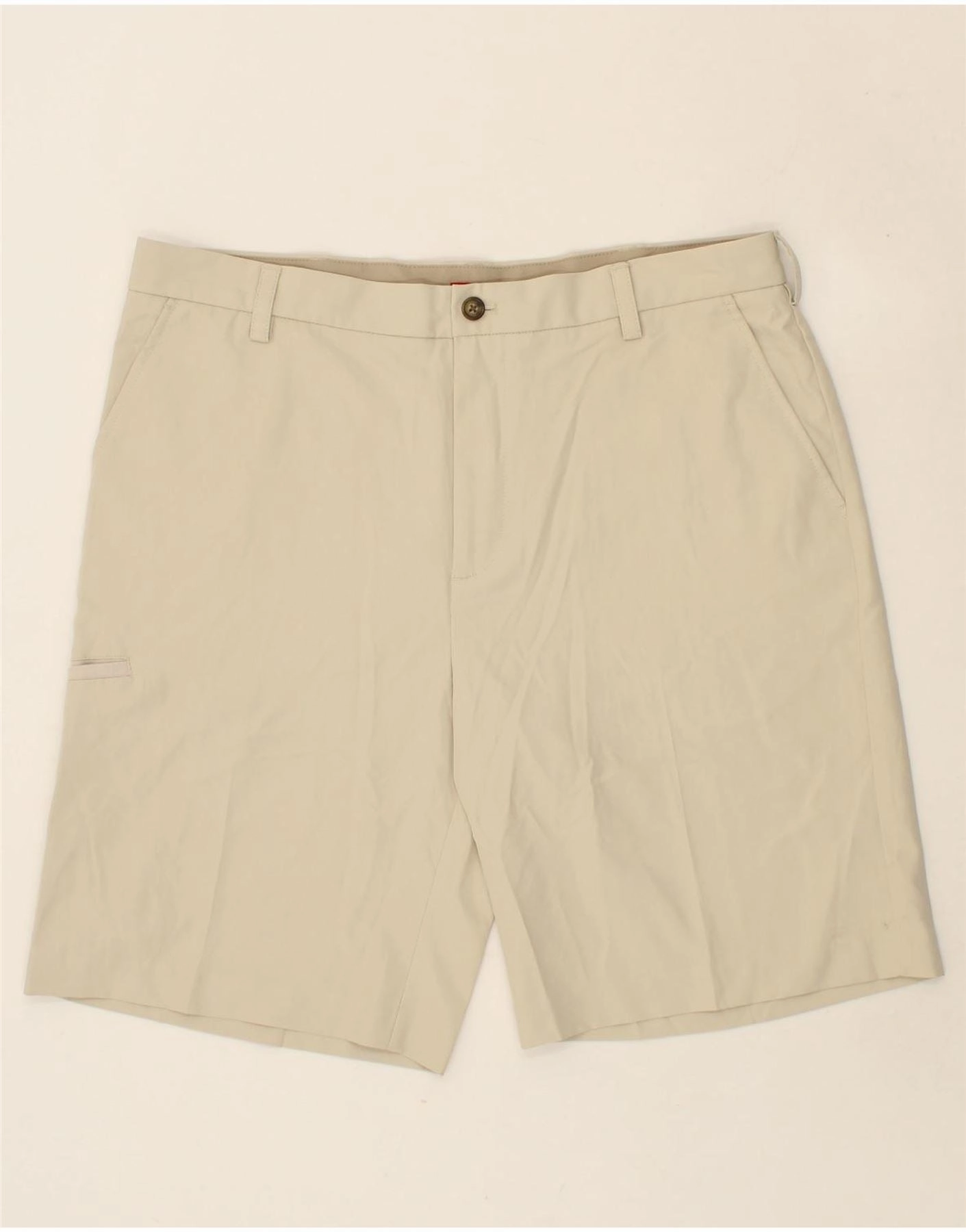 Silk Touch IZOD Mens Cargo Shorts W38 XL Beige Polyester