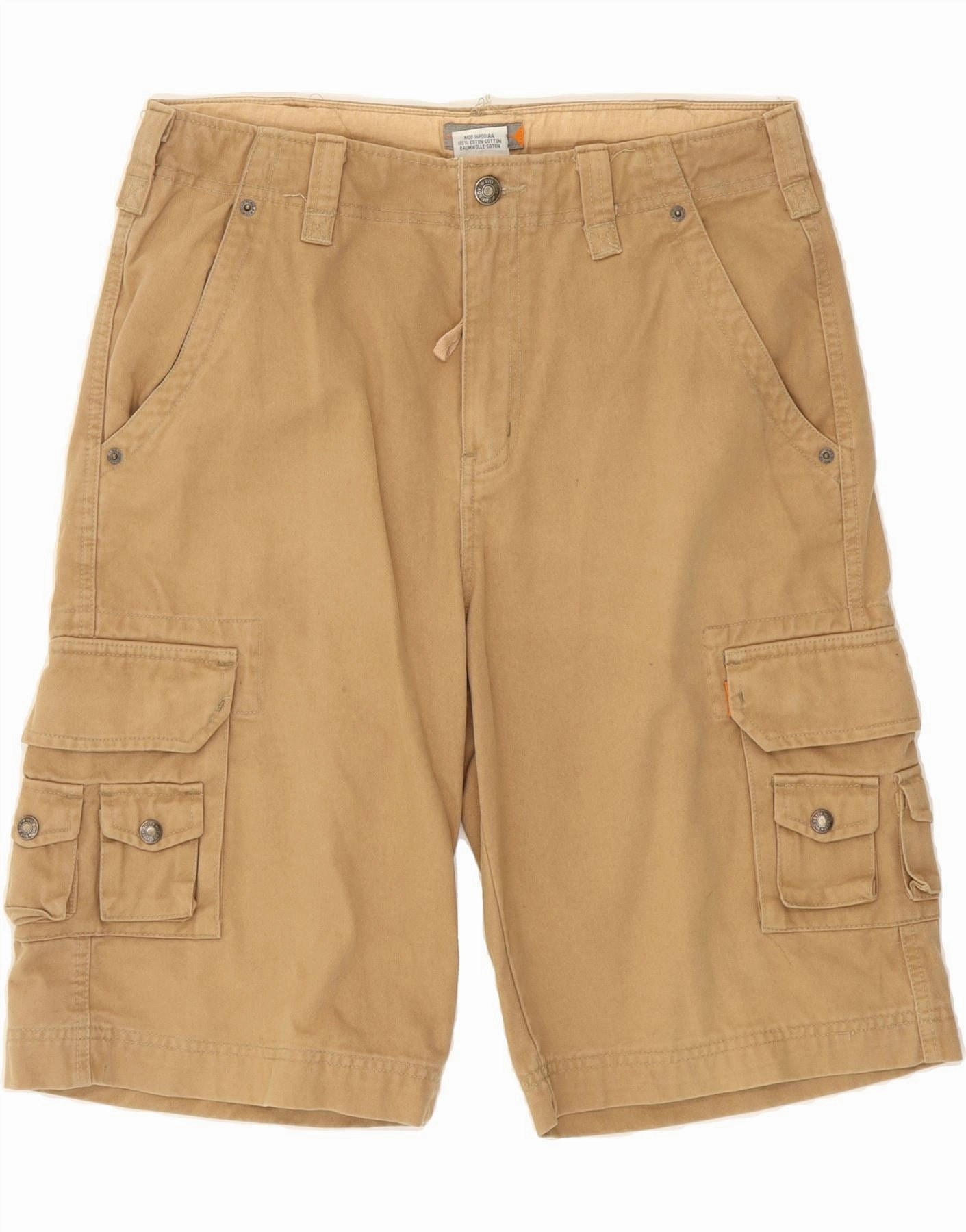 City Mood WITBOY Mens Cargo Shorts Small W32  Beige Cotton