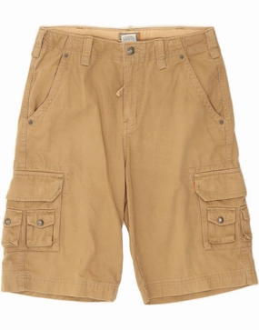 City Mood WITBOY Mens Cargo Shorts Small W32  Beige Cotton