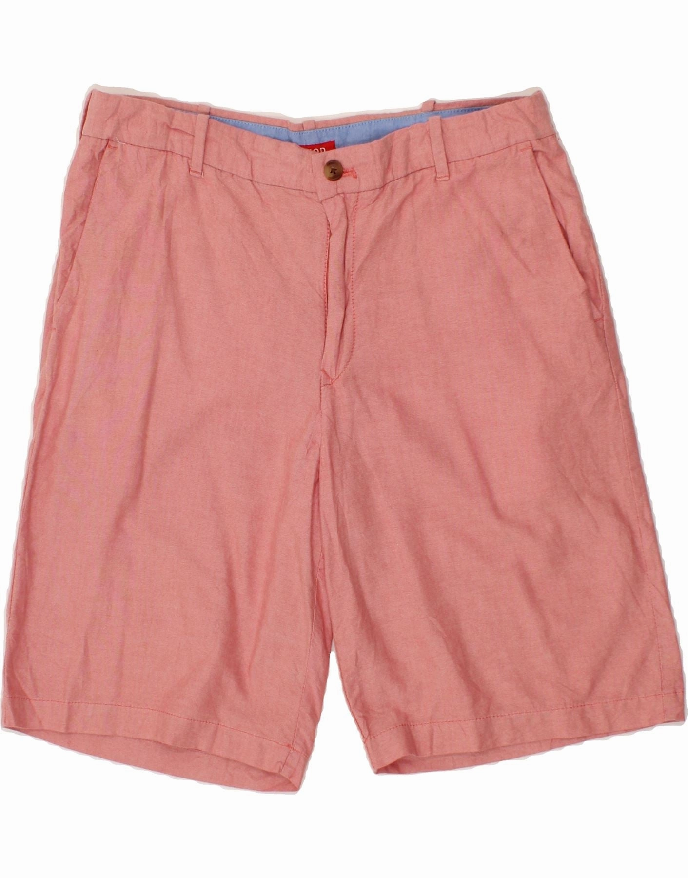 IZOD Mens Chino Shorts W34 Large Pink Cotton Four Way Stretch Fabric Hiking shorts