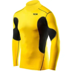 Classic timelessness Smooth Finish TCA SuperThermal Long Sleeve Mock Mens Compression Top - Yellow