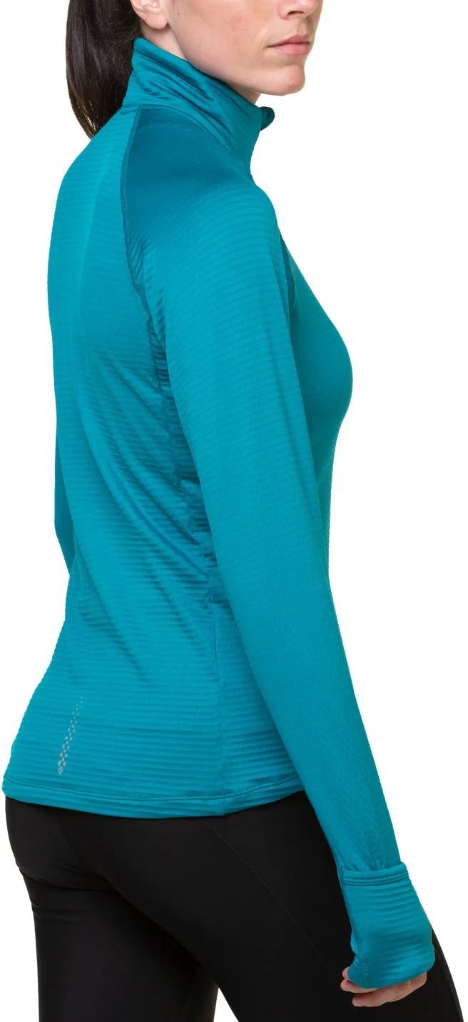 Perfect Comfort Wear Fresh Trend Ronhill Tech Winter Half Zip Long Sleeve Womens Running Top - Blue