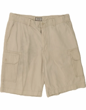 Quick Release Fastener Silicone Gripper Strips IZOD Mens Cargo Shorts W38 XL Beige Cotton