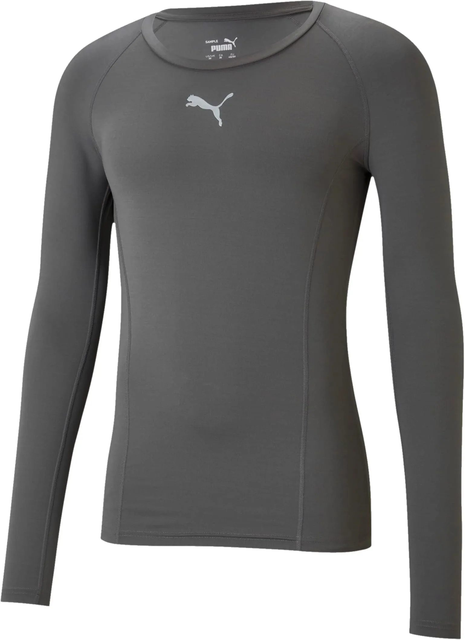Garment Dyed Relax Style Trend Puma Liga Baselayer Long Sleeve Mens Training Top - Grey