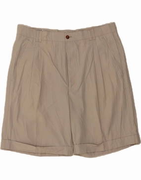 easygoing look Quick Pocket Access LEADER Mens Pegged Casual Shorts Large W36 Beige Polyester