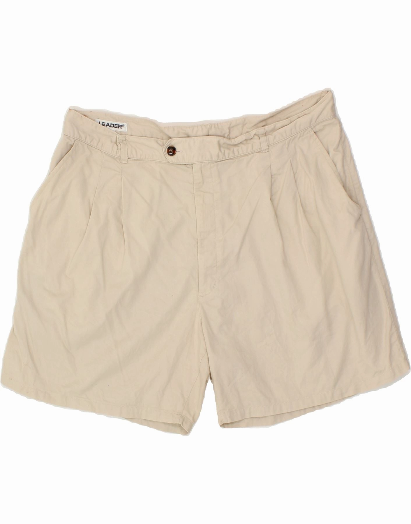 LEADER Mens Pegged Chino Shorts IT 58 4XL W36  Beige Animal Print