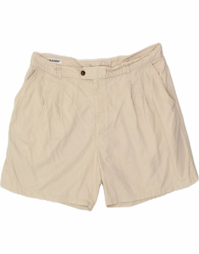 LEADER Mens Pegged Chino Shorts IT 58 4XL W36  Beige Animal Print