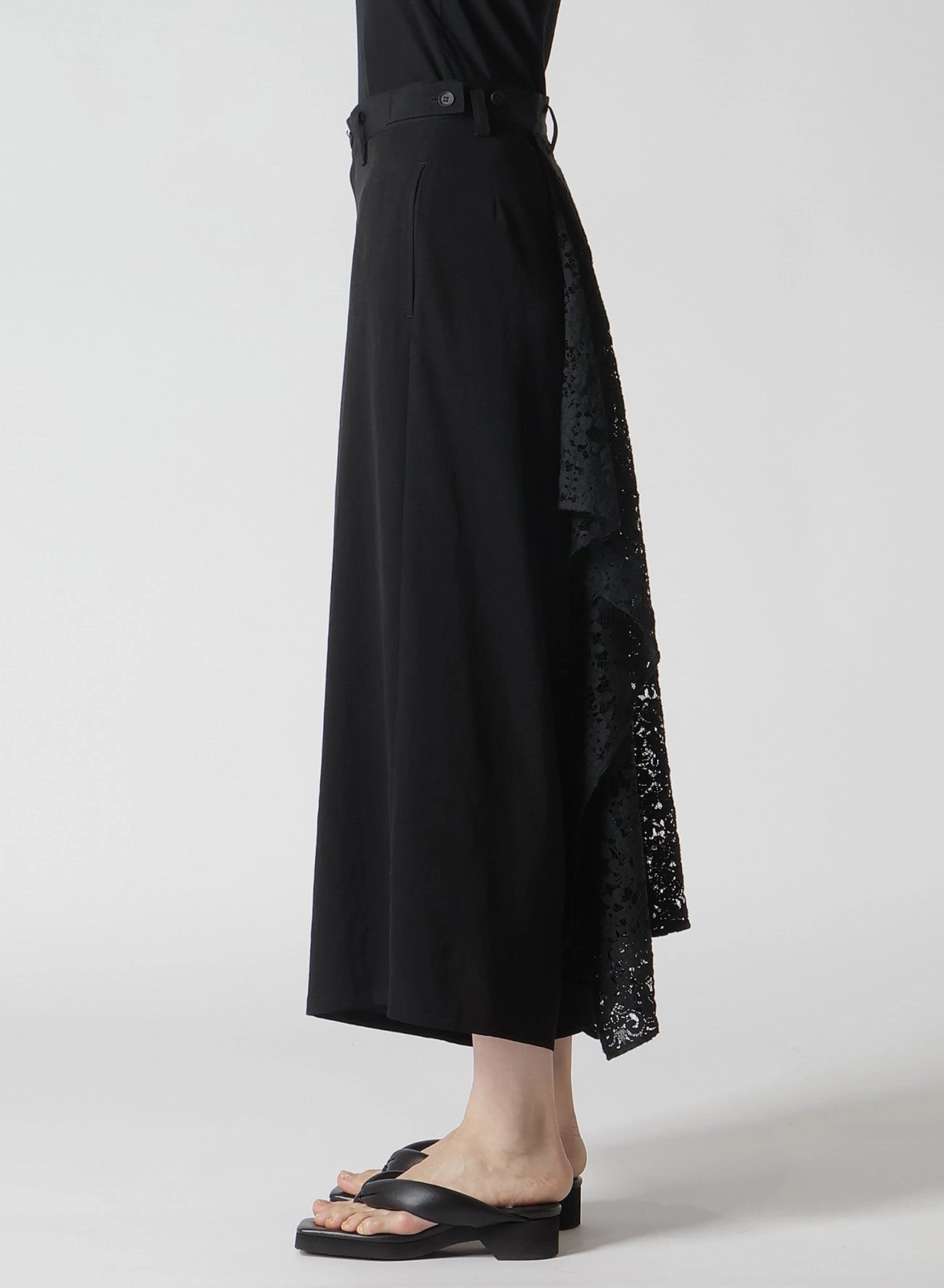 Casual Active Wear breathable panels TA/PE CREPE DE CHINE BACKSIDE DRAPED D PANTS