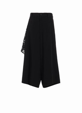 TA/PE CREPE DE CHINE BACKSIDE DRAPED D PANTS Flattering Fit ReinforcedStitching