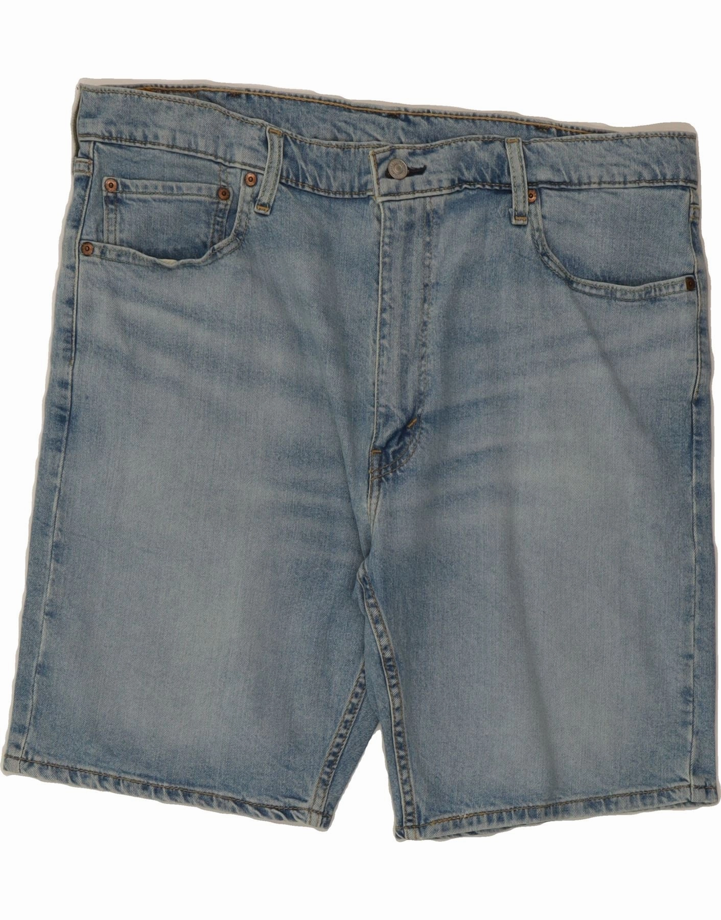 LEVI'S Mens 412 Denim Shorts W40 XL Blue Cotton Laser Cut Edges