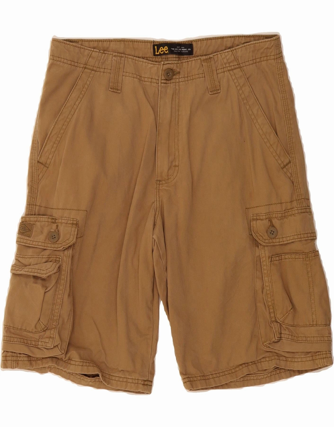 LEE Mens Cargo Shorts W32 Medium  Brown Cotton Breathable Comfort