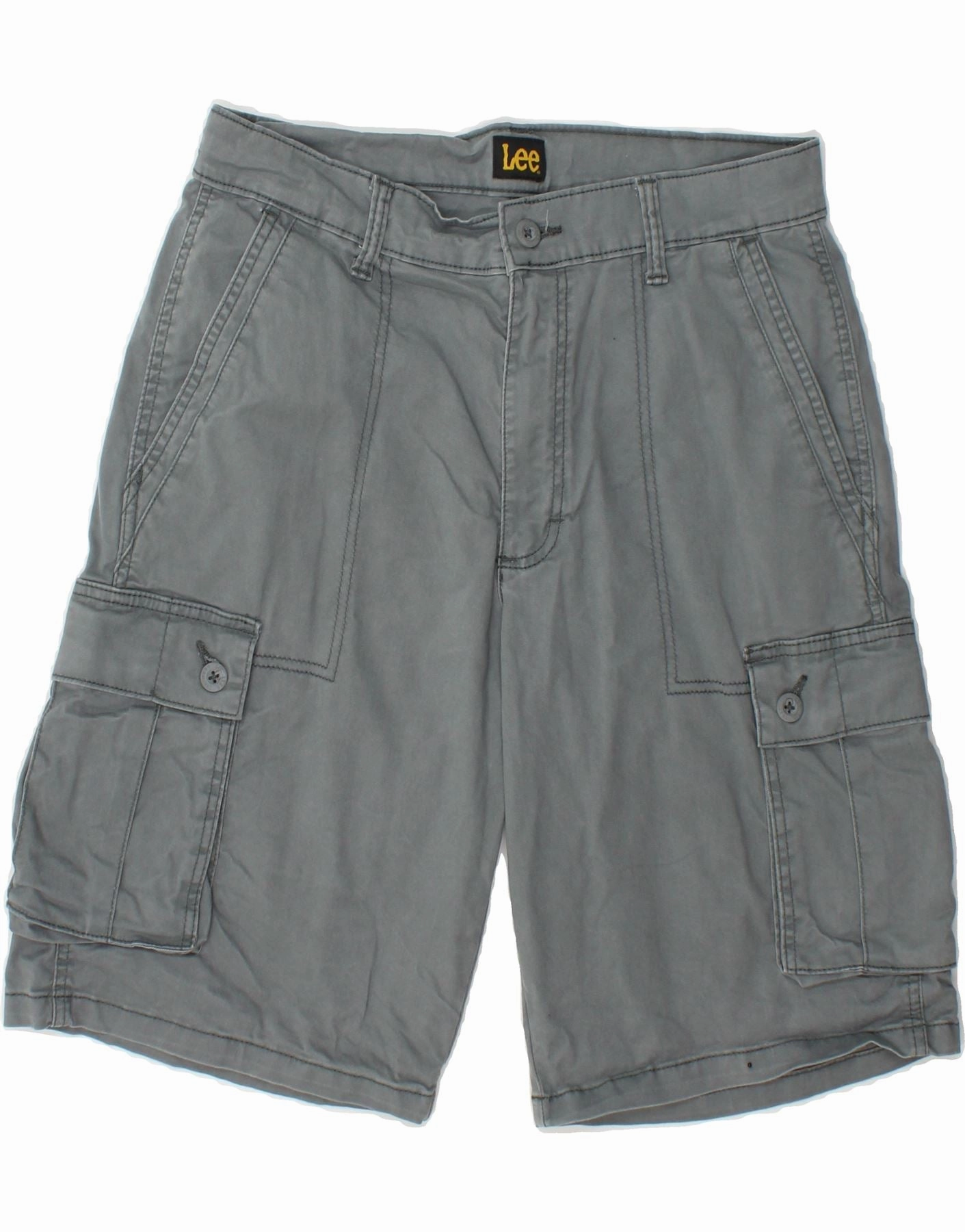Sport Flex Fit LEE Mens Cargo Shorts W32 Medium  Grey Cotton
