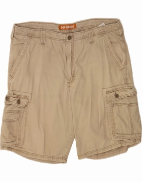 On Trend Abrasion Defying Knee Patches LEE Mens Cargo Shorts W38 XL Beige Cotton