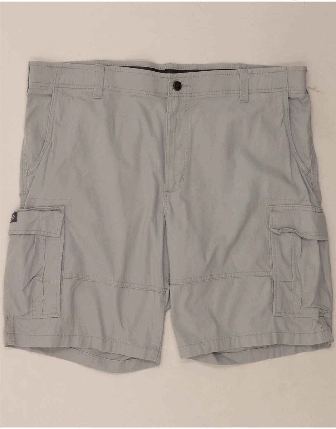 LEE Mens Cargo Shorts W42 2XL Grey Cotton Outdoor Activity