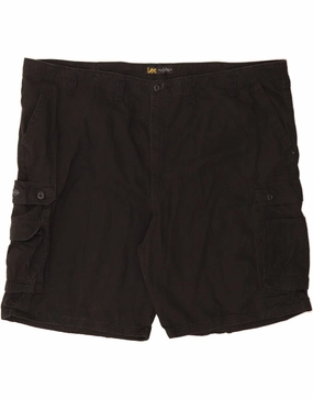 Soft Inner Lining LEE Mens Cargo Shorts W54 5XL Black Cotton