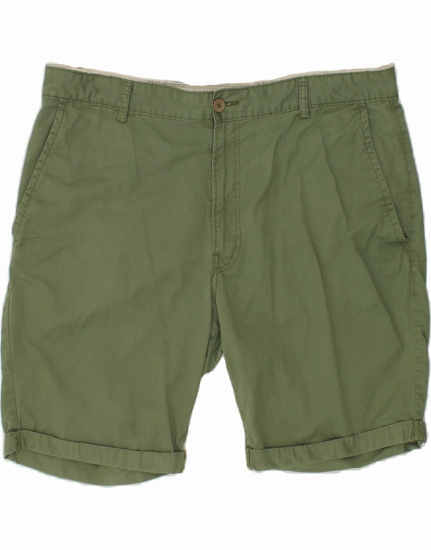 Light Motion LEE Mens Chino Shorts W40 XL Green Cotton