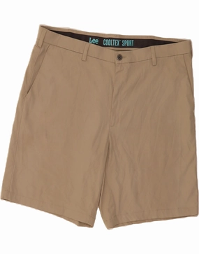 LEE Mens Chino Shorts W42 2XL Beige Polyester Floral Print Flexible Wear