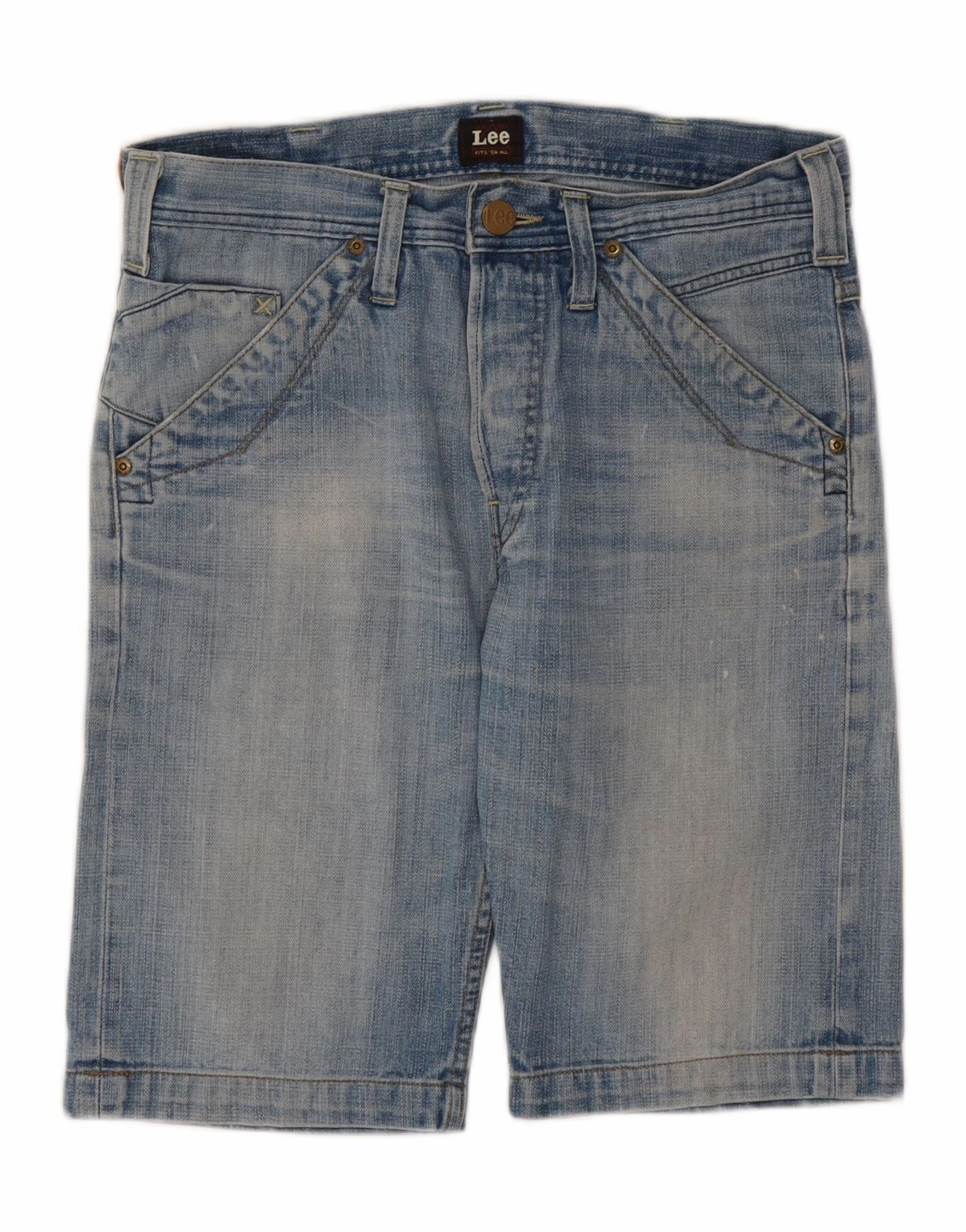 LEE Mens Clarky Denim Shorts W29 Medium Blue Cotton Everyday Active Skinny Fit