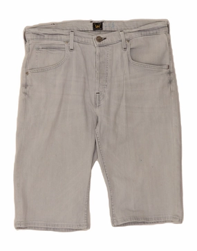 Non Binding Leg Openings LEE Mens Denim Shorts W32 Medium Grey Cotton