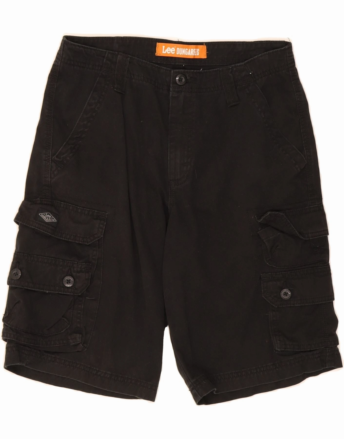 LEE Mens Dungarees Cargo Shorts  W30 Medium Black Cotton Flexible Motion Versatile Style