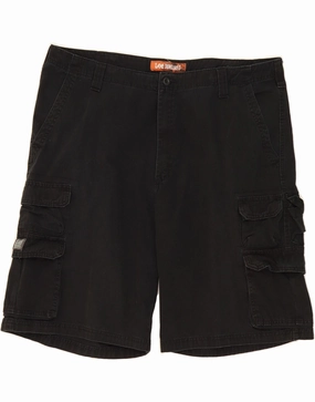 LEE Mens Dungarees Cargo Shorts W42 2XL Black Cotton Low Profile Closure System