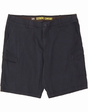 Wedges LEE Mens Extreme Comfort Cargo Shorts W46 3XL Navy Blue Cotton