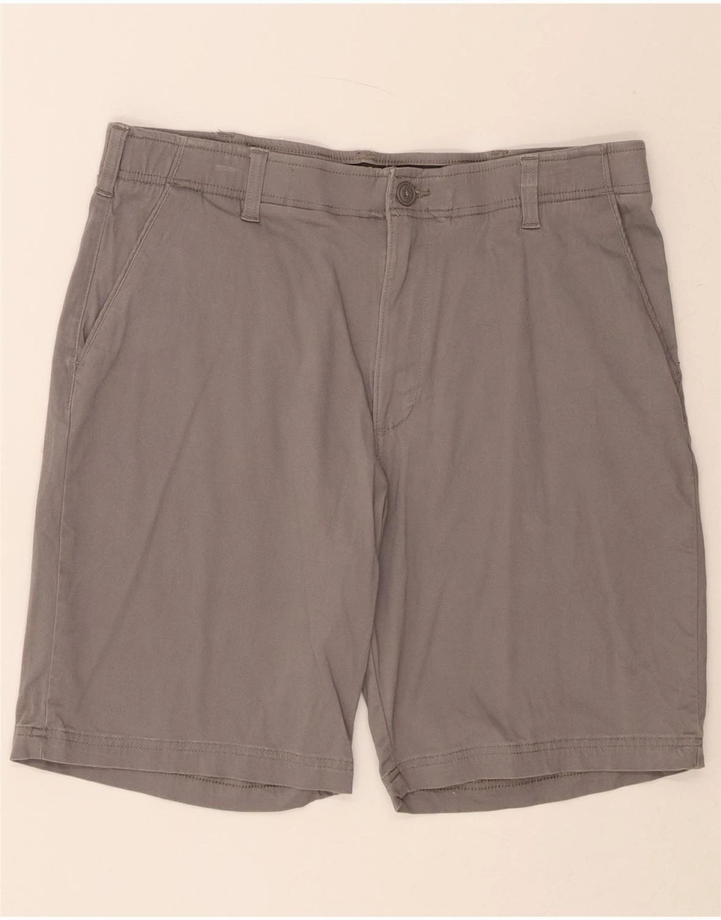LEE Mens Extreme Comfort Chino Shorts W36 Large Grey Cotton Tailored Fit Snag Free Fabric