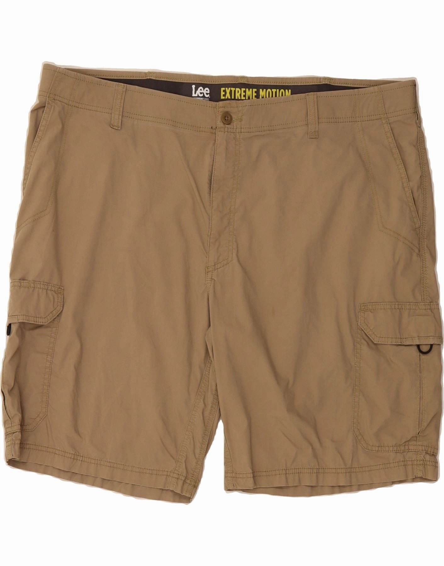 Cool Design LEE Mens Extreme Motion Cargo Shorts W48 4XL Beige Cotton