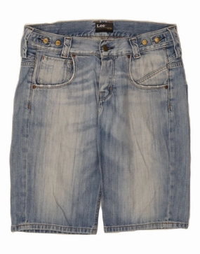 Body Motion LEE Mens Homer Denim Shorts W30 Medium Blue Cotton