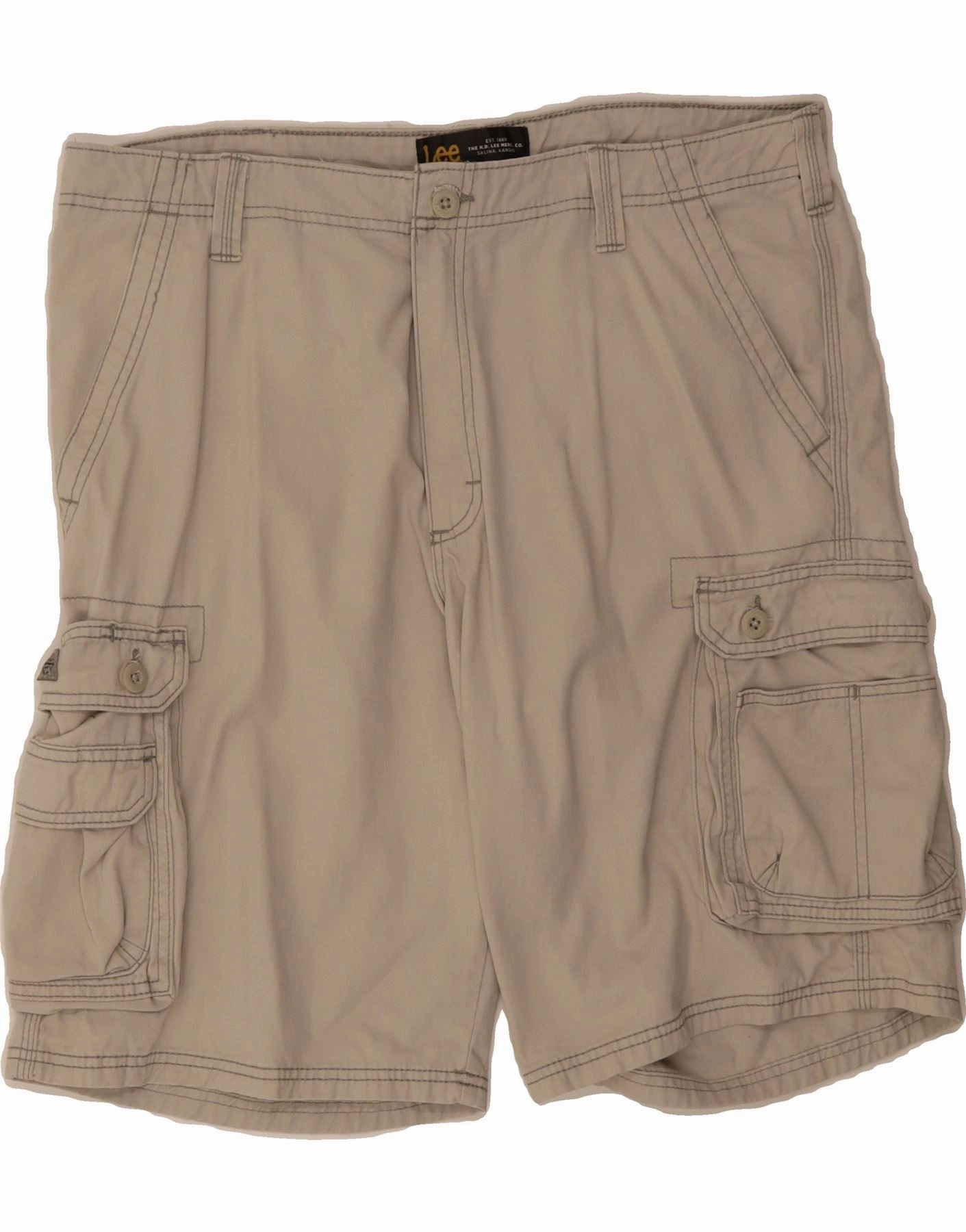 LEE Mens Kansas Cargo Shorts W38 XL Beige Cotton All Occasion Body Fit
