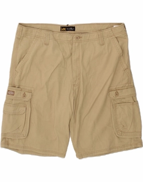 LEE Mens Kansas Cargo Shorts W42 2XL  Beige Cotton Mood Wear Non Binding Waistline