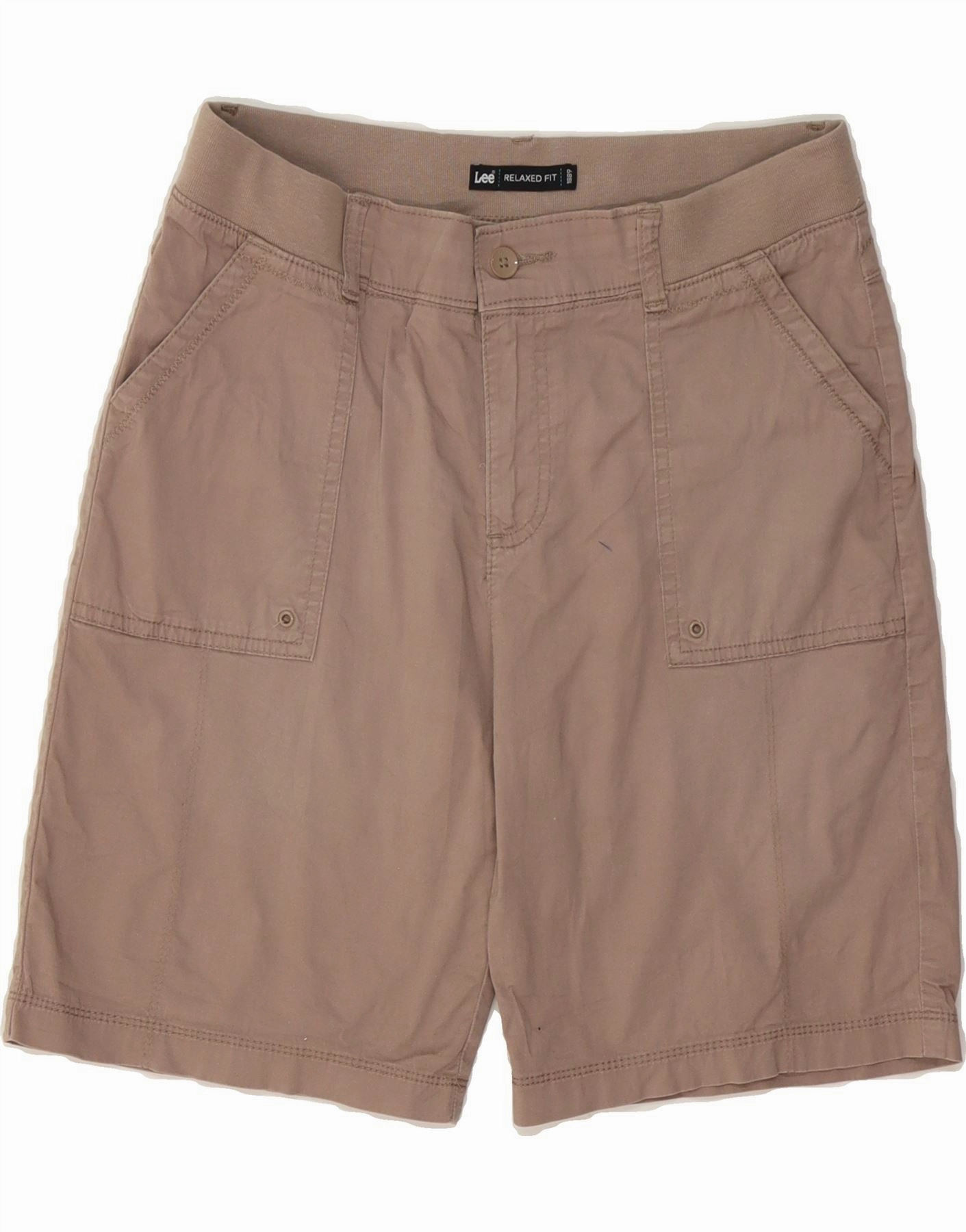 LEE Mens Relaxed Fit Chino Shorts W32 Medium Grey Tear Resistant Weave Ultra Soft Waistband